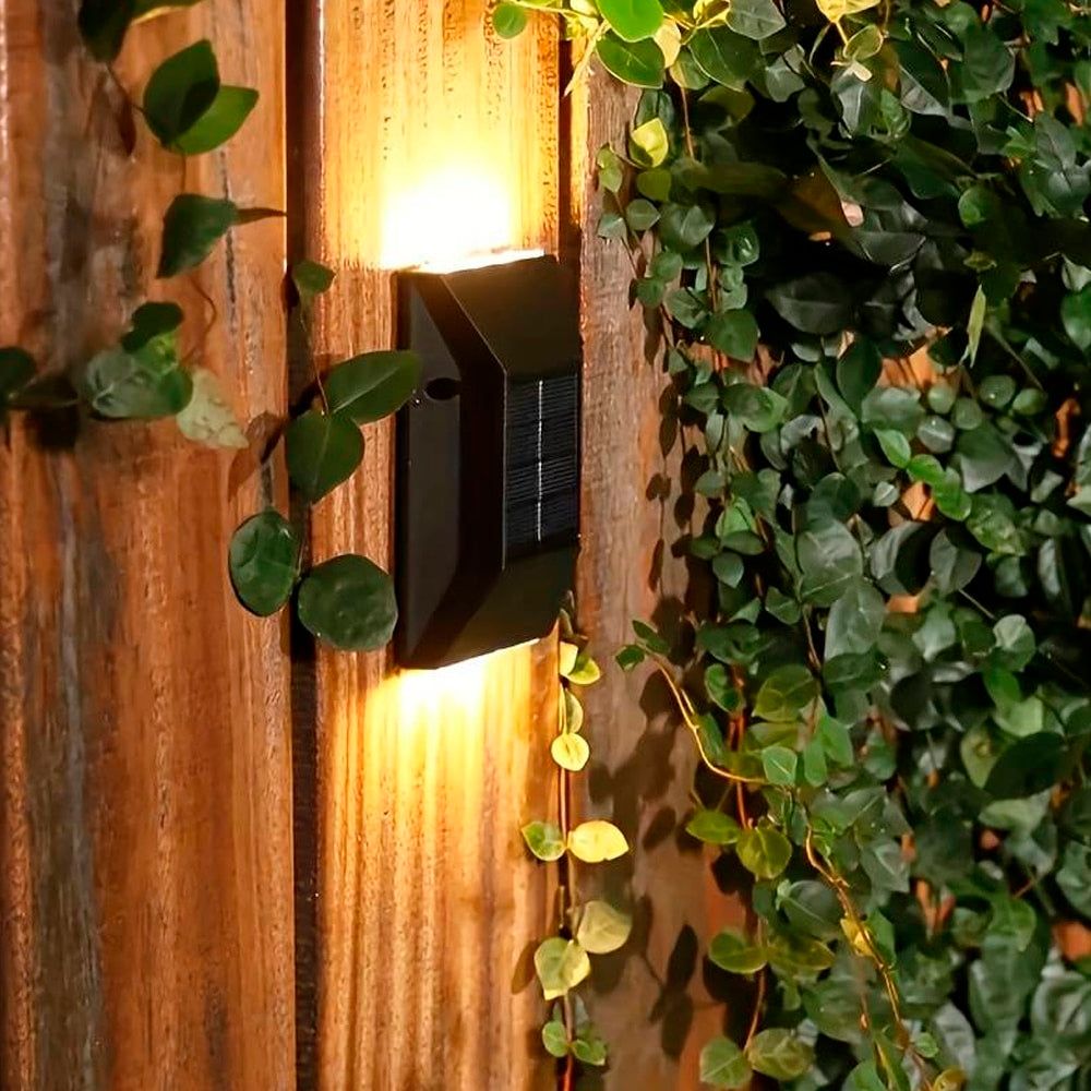 LED-Solarzellen-Wandleuchte (Up-Downlight), 2 Stk. Schwarz | Karnz