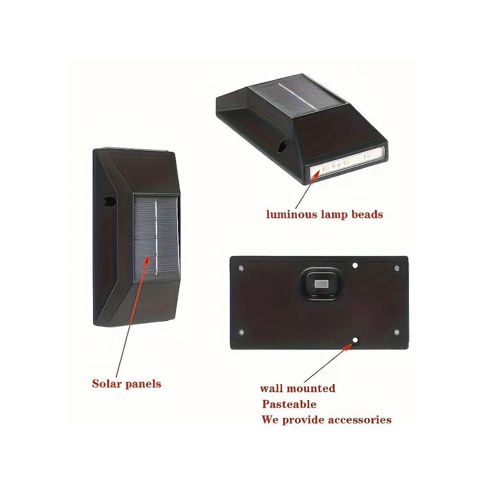 LED-Solarzellen-Wandleuchte (Up-Downlight), 2 Stk. Schwarz | Karnz