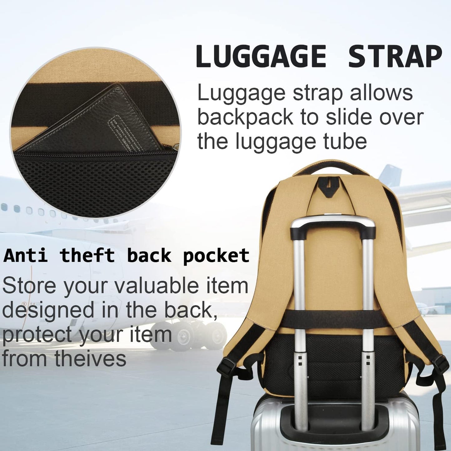 Slim Anti-Diebstahl Laptop Rucksack mit USB-Ladeanschluss | Karnz