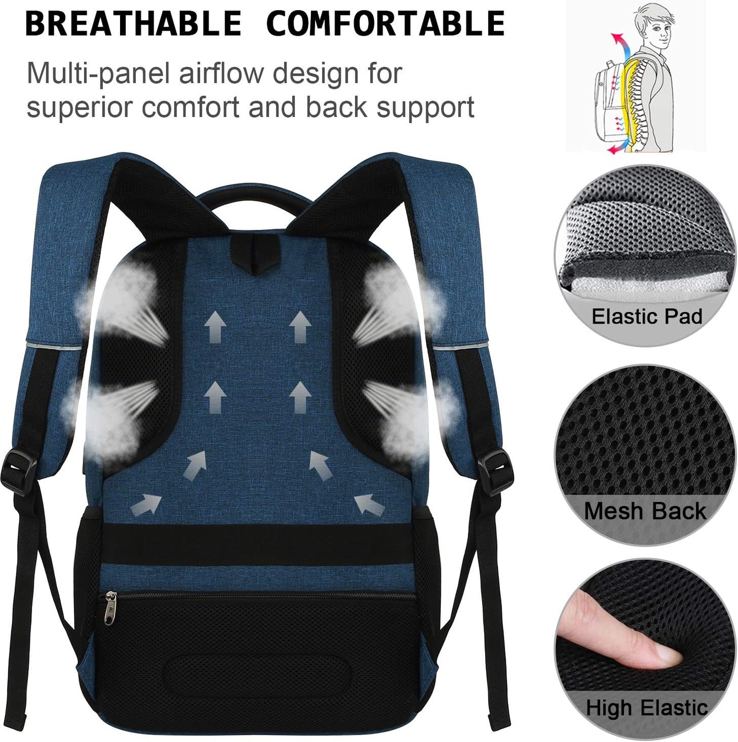 Slim Anti-Diebstahl Laptop Rucksack mit USB-Ladeanschluss | Karnz