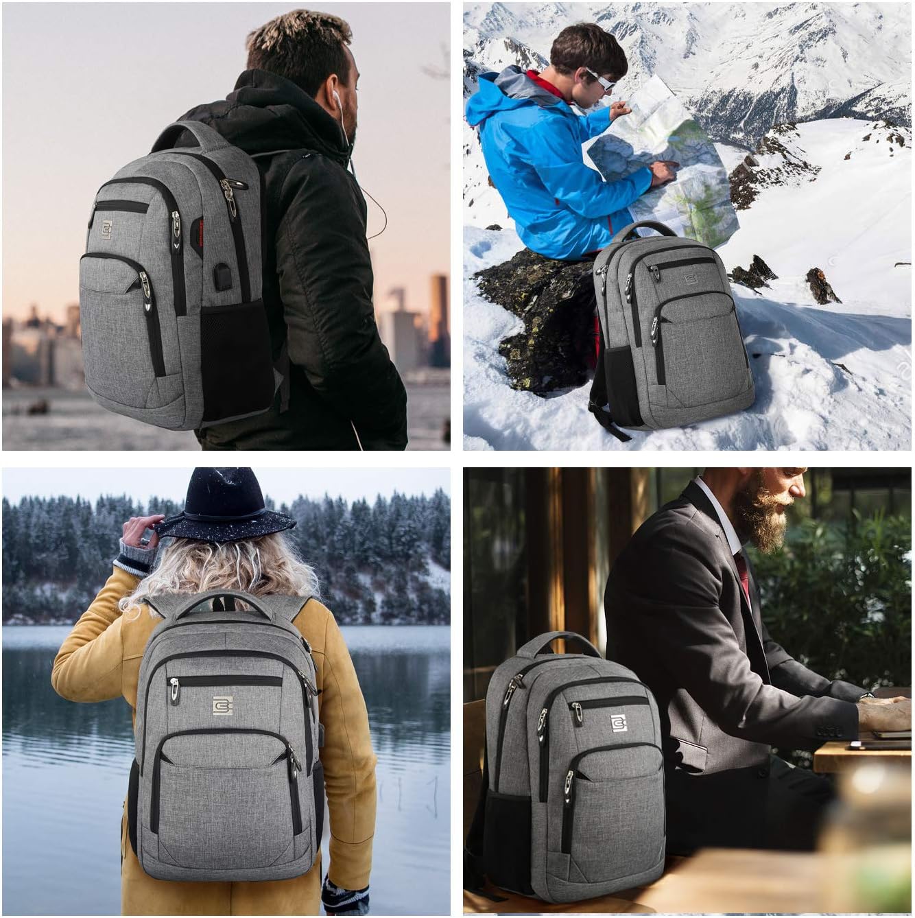 Slim Anti-Diebstahl Laptop Rucksack mit USB-Ladeanschluss | Karnz