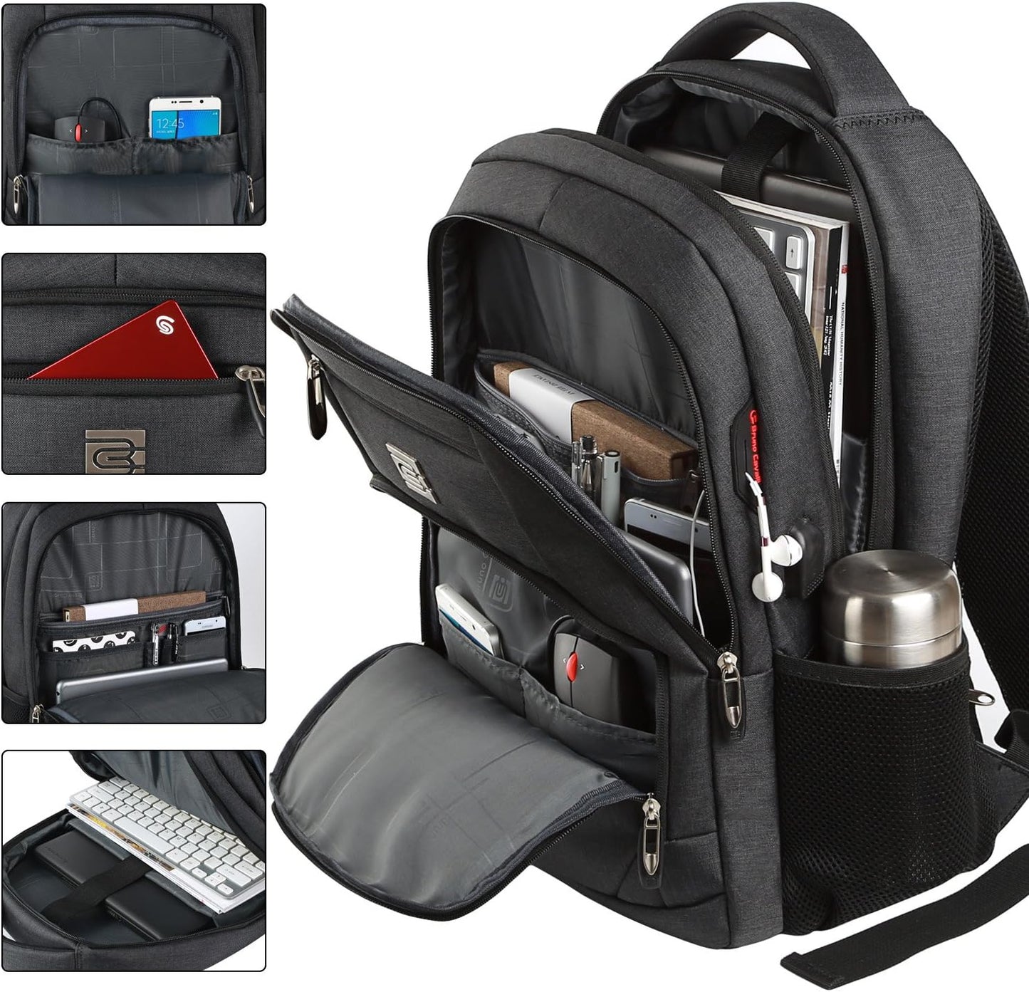 Slim Anti-Diebstahl Laptop Rucksack mit USB-Ladeanschluss | Karnz