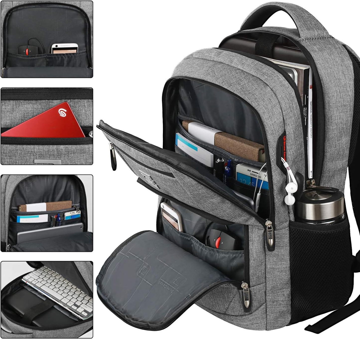 Slim Anti-Diebstahl Laptop Rucksack mit USB-Ladeanschluss | Karnz