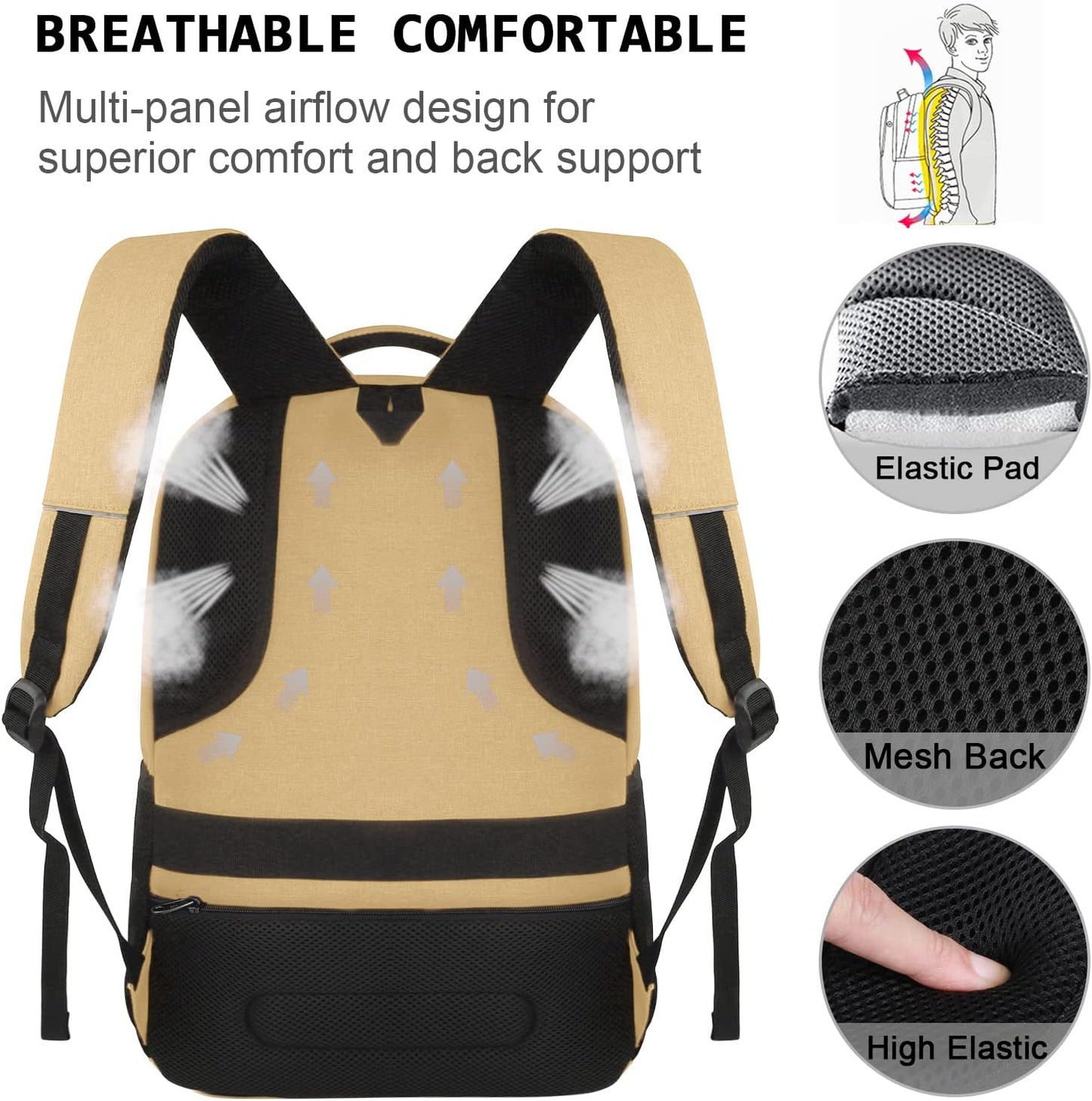 Slim Anti-Diebstahl Laptop Rucksack mit USB-Ladeanschluss | Karnz