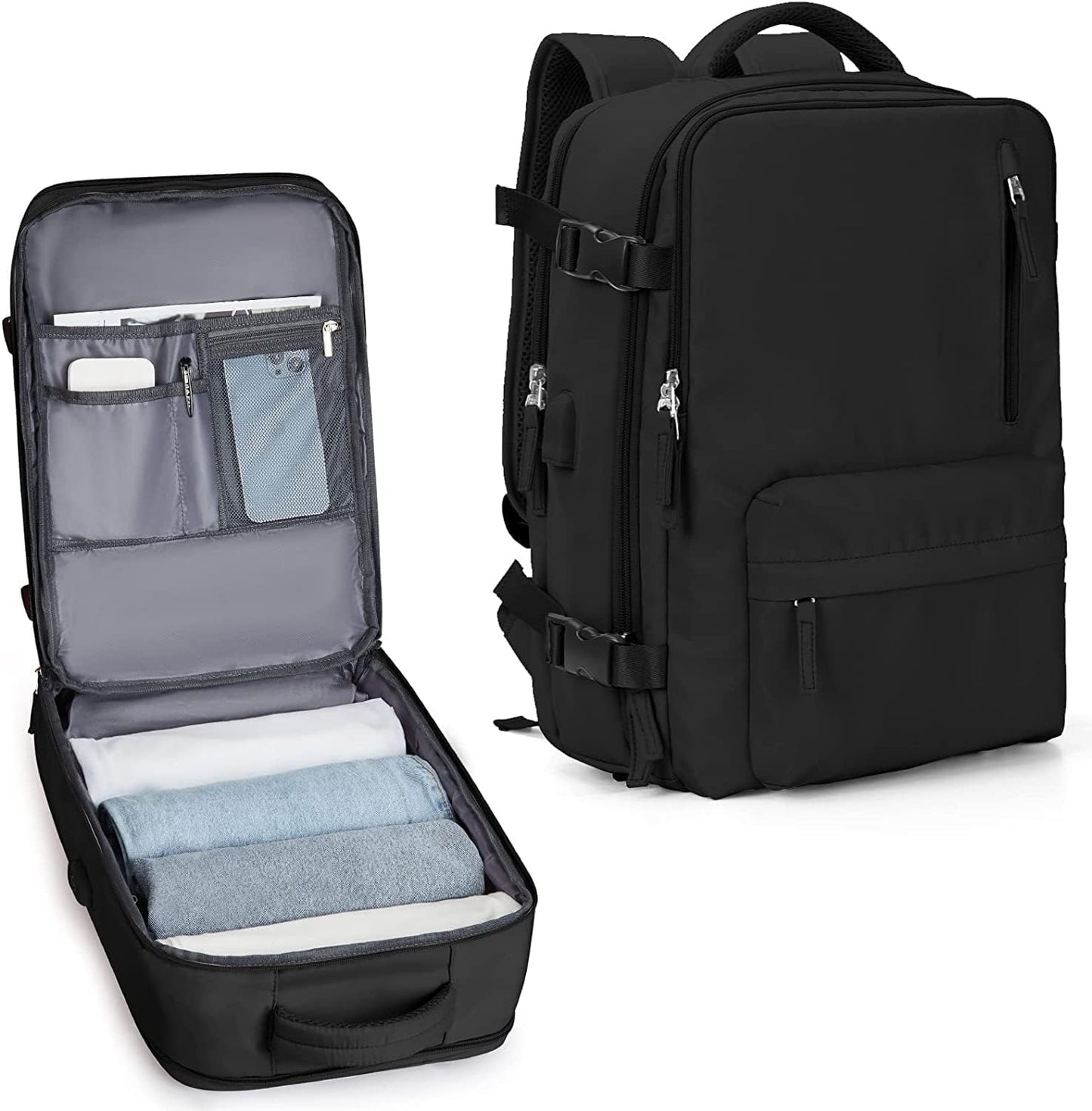 Wasserfester Reise-Rucksack mit Schuhfach & USB-Anschluss – 14" Laptop geeignet | Karnz