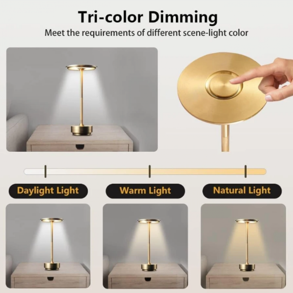 ClarityGlow Luxus Edition | Kabellose LED Tischlampe | Karnz