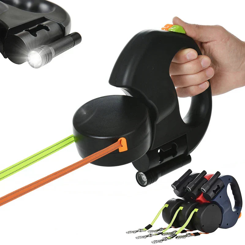DuoLijn LED Dual Retractable Leine für Hunde und Katzen mit 360° Rotationsmechanismus 3 Meter | Karnz