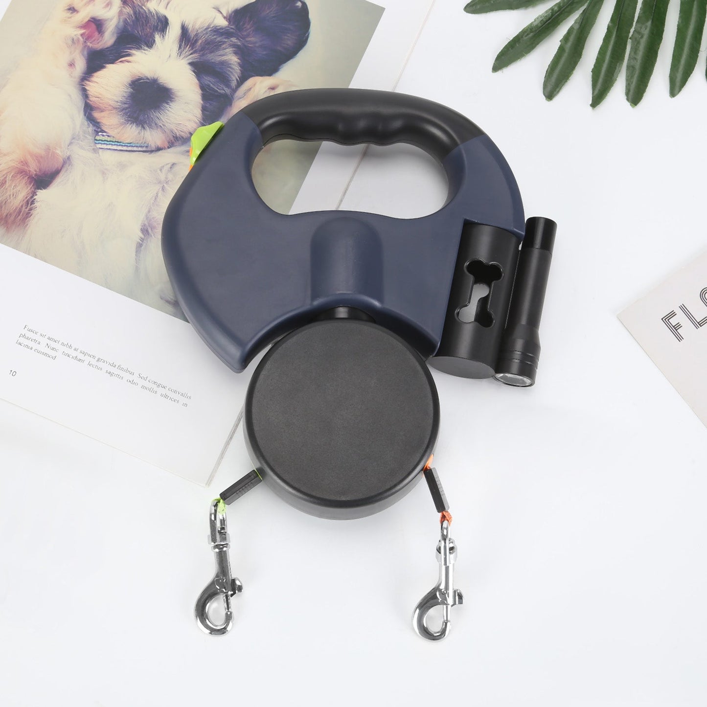 DuoLijn LED Dual Retractable Leine für Hunde und Katzen mit 360° Rotationsmechanismus 3 Meter | Karnz