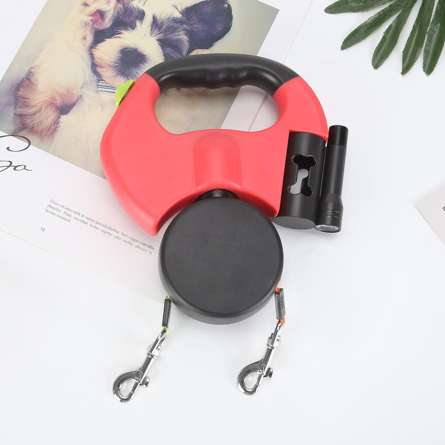 DuoLijn LED Dual Retractable Leine für Hunde und Katzen mit 360° Rotationsmechanismus 3 Meter | Karnz