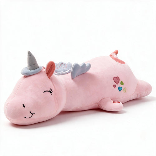 Sandsberg Leuchtendes Einhorn-Plüschtier mit Farbwechsel-LED, 60 cm