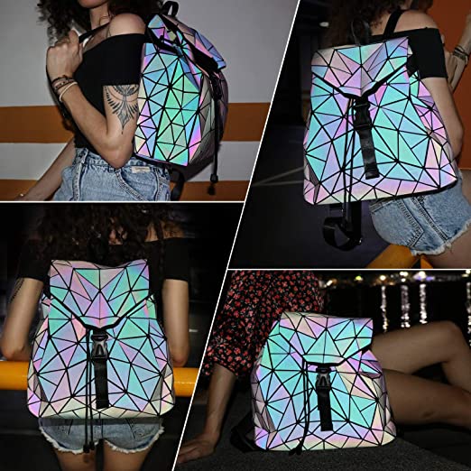 Reflektierender Farbwechselnder Geometrischer Rucksack für Frauen | Karnz
