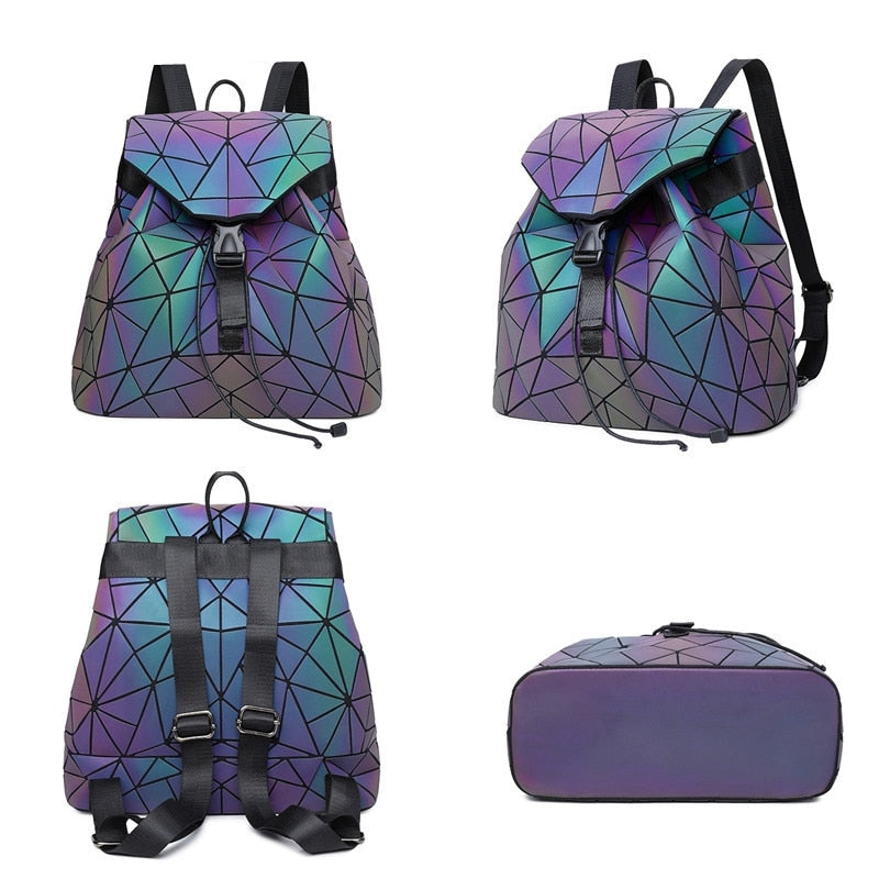 Reflektierender Farbwechselnder Geometrischer Rucksack für Frauen | Karnz