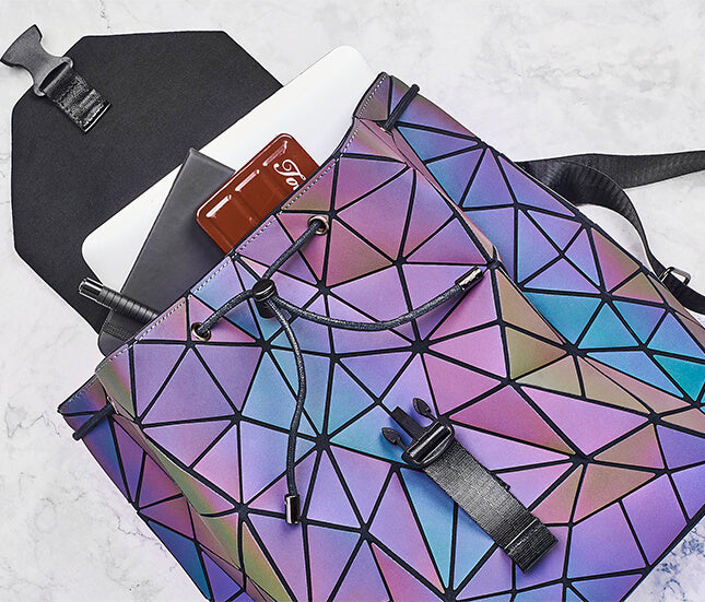 Reflektierender Farbwechselnder Geometrischer Rucksack für Frauen | Karnz