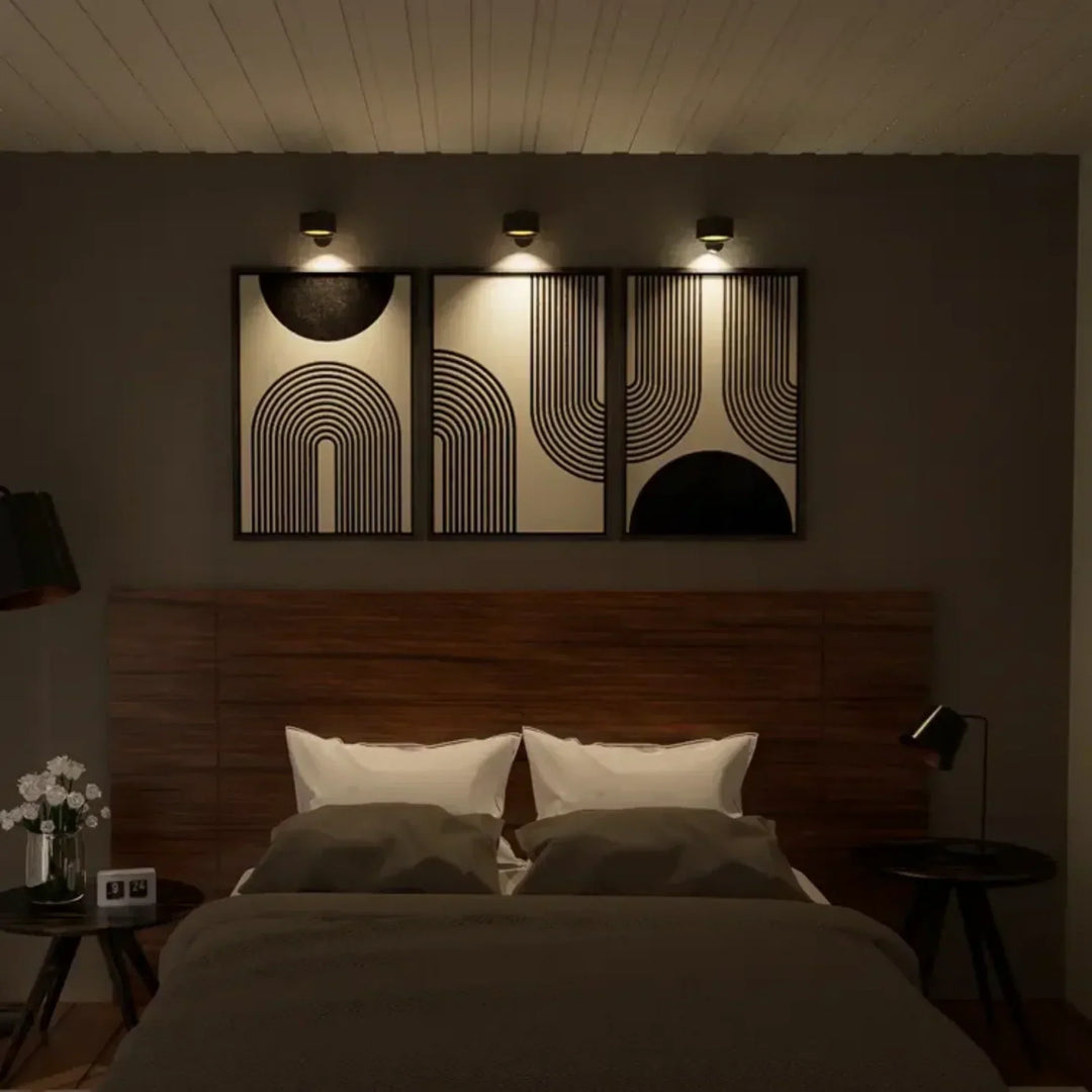 Karnz | Spotlight Kabellose Wandlampe - 360° Rotation, Dimmbar, Wiederaufladbare Wandlicht