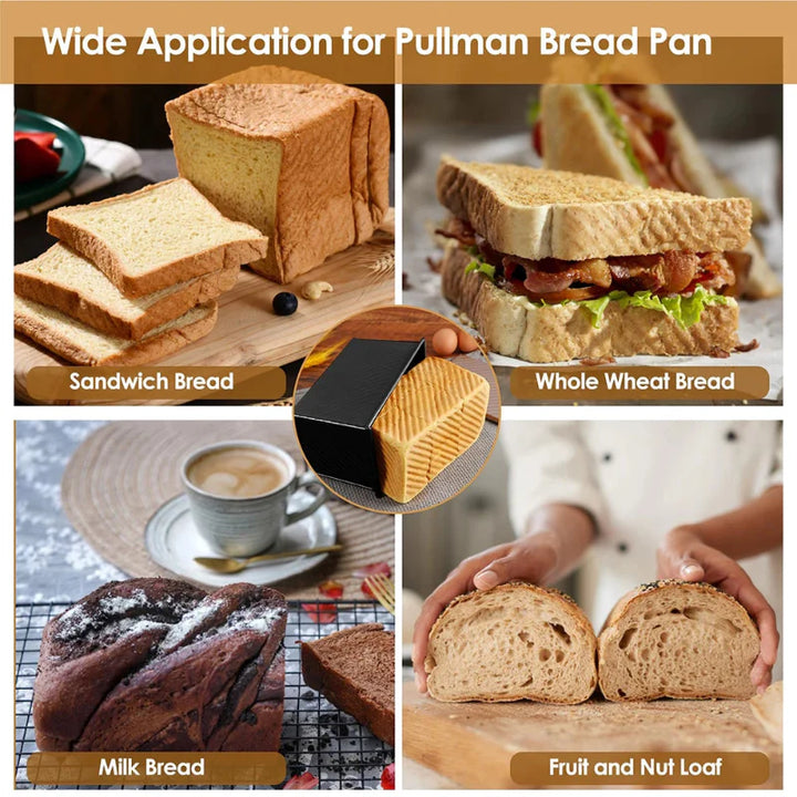 Lange Pullman-Brotform mit Deckel Antihaft Edelstahl Brotform | Karnz