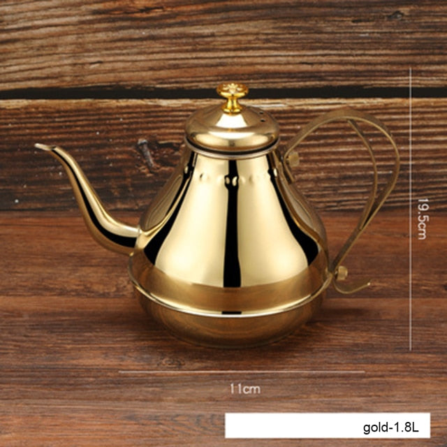 Langer Edelstahl Mundtopf Kessel mit Milchfilter-Infuser Oolong Teekanne | Karnz