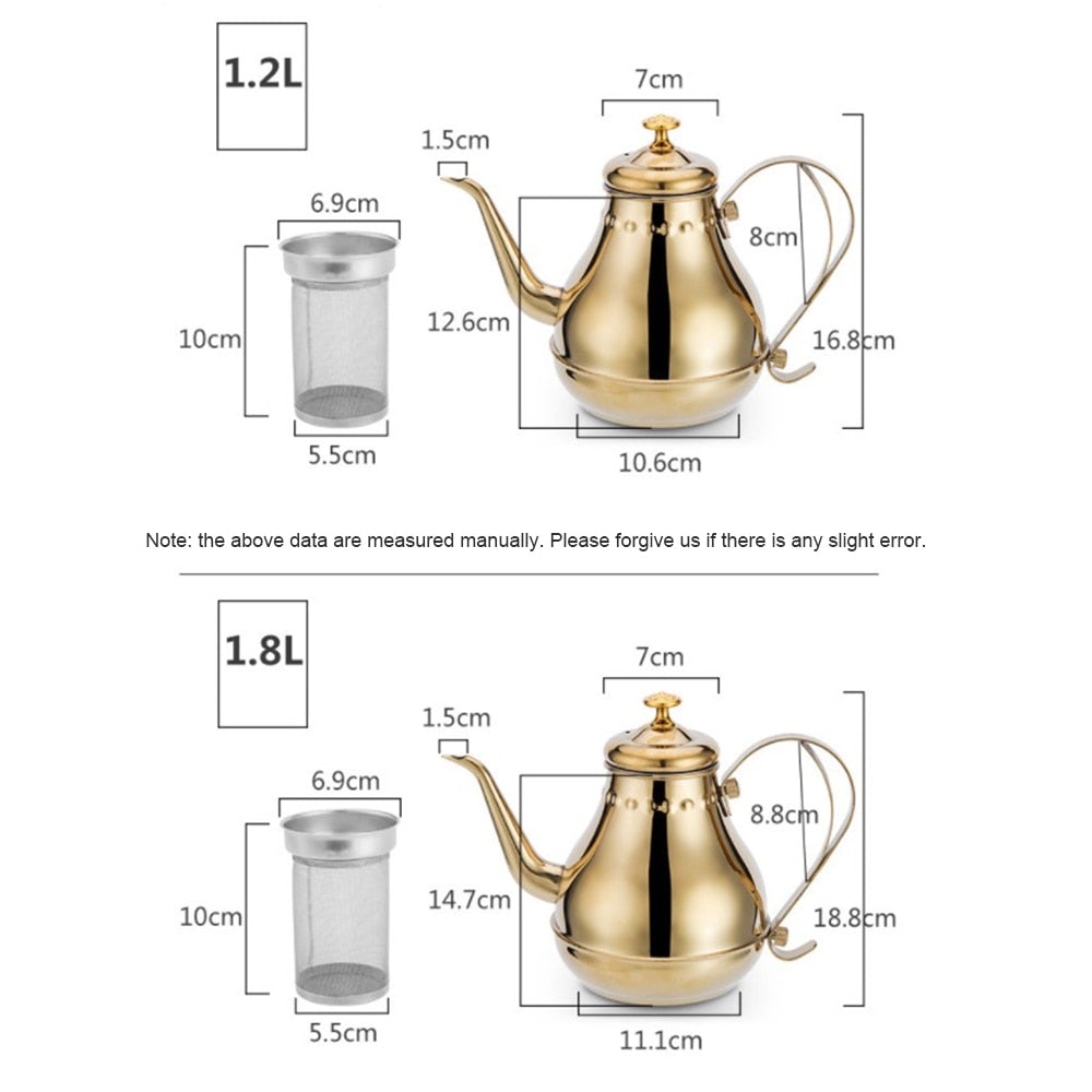 Langer Edelstahl Mundtopf Kessel mit Milchfilter-Infuser Oolong Teekanne | Karnz