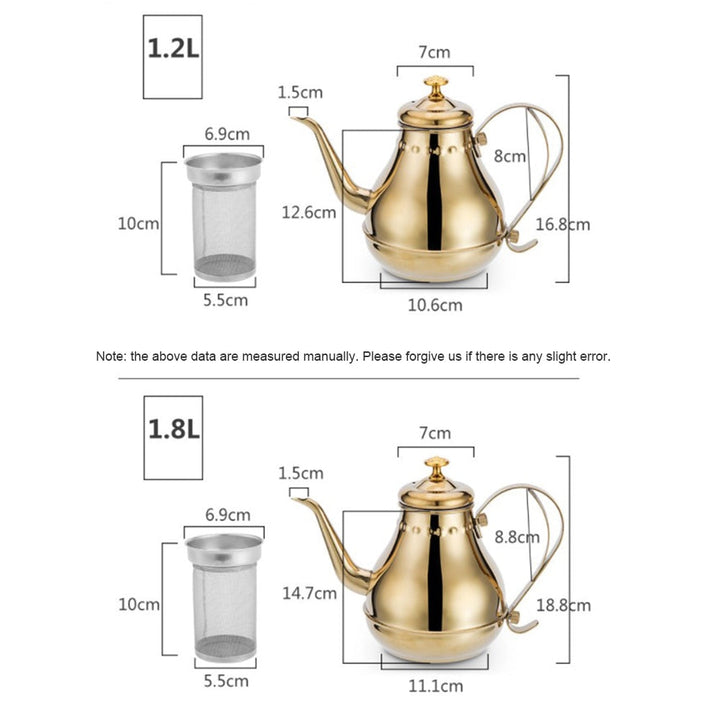 Langer Edelstahl Mundtopf Kessel mit Milchfilter-Infuser Oolong Teekanne | Karnz