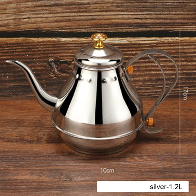 Langer Edelstahl Mundtopf Kessel mit Milchfilter-Infuser Oolong Teekanne | Karnz