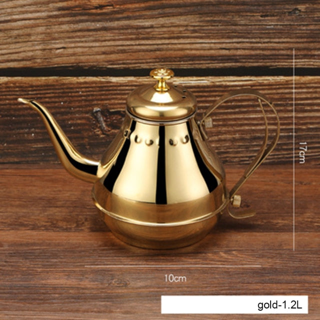 Langer Edelstahl Mundtopf Kessel mit Milchfilter-Infuser Oolong Teekanne | Karnz