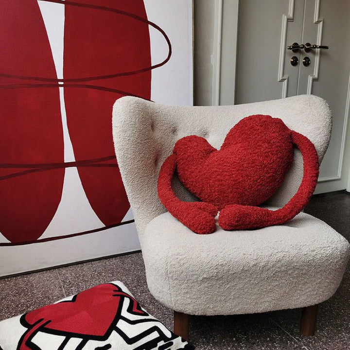 Love Heart Sofa Kissen in weichem Plüschstoffdesign | Karnz
