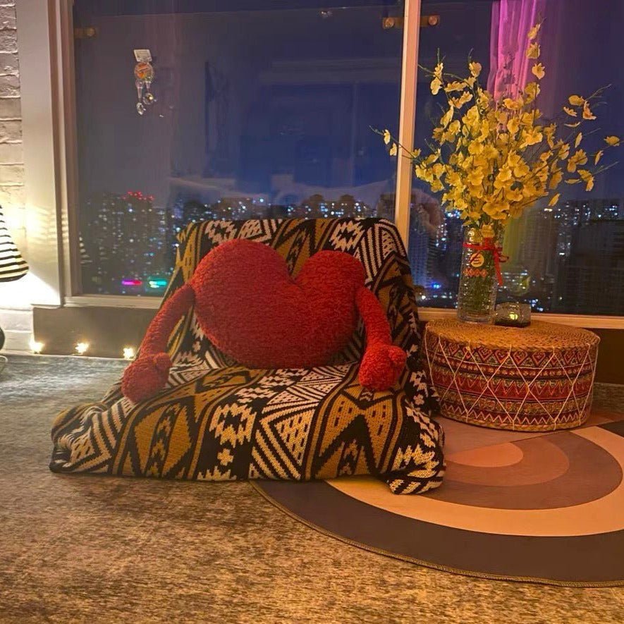 Love Heart Sofa Kissen in weichem Plüschstoffdesign | Karnz