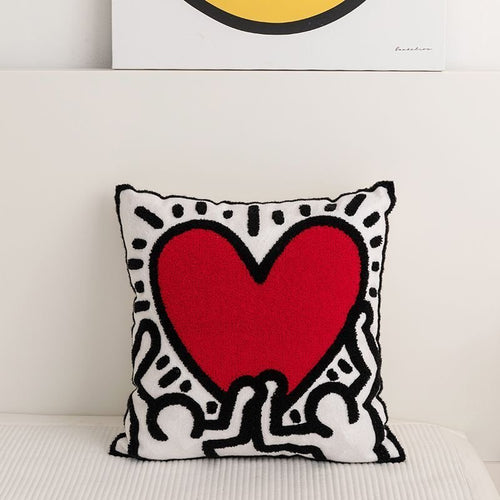 Love Heart Sofa Kissen in weichem Plüschstoffdesign | Karnz