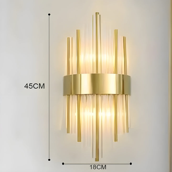 Wandleuchte mit Kristalleffekt – Elegantes Design mit goldenem Akzent | Karnz