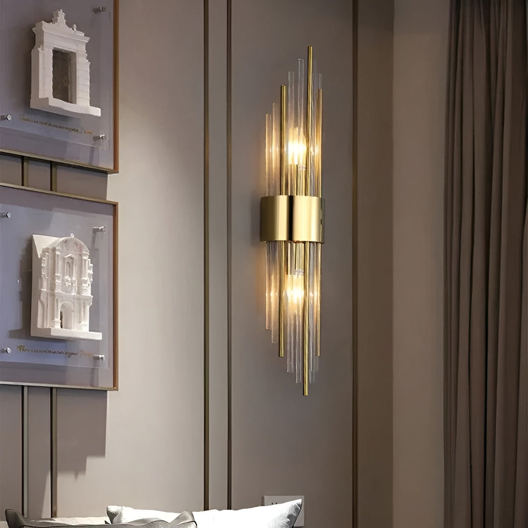 Wandleuchte mit Kristalleffekt – Elegantes Design mit goldenem Akzent | Karnz