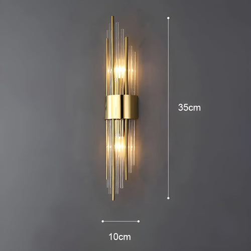 Wandleuchte mit Kristalleffekt – Elegantes Design mit goldenen Akzenten