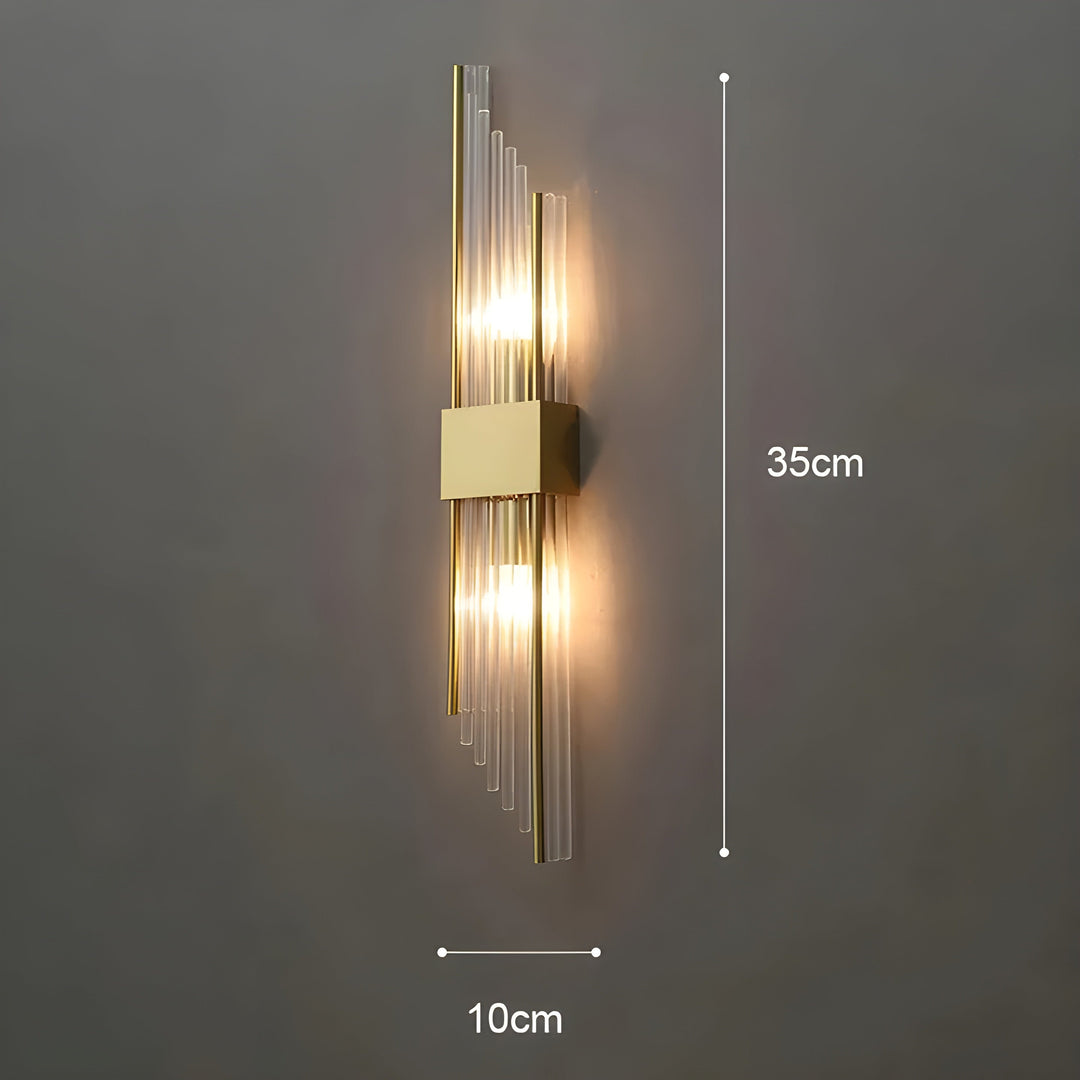 Wandleuchte mit Kristalleffekt – Elegantes Design mit goldenem Akzent | Karnz