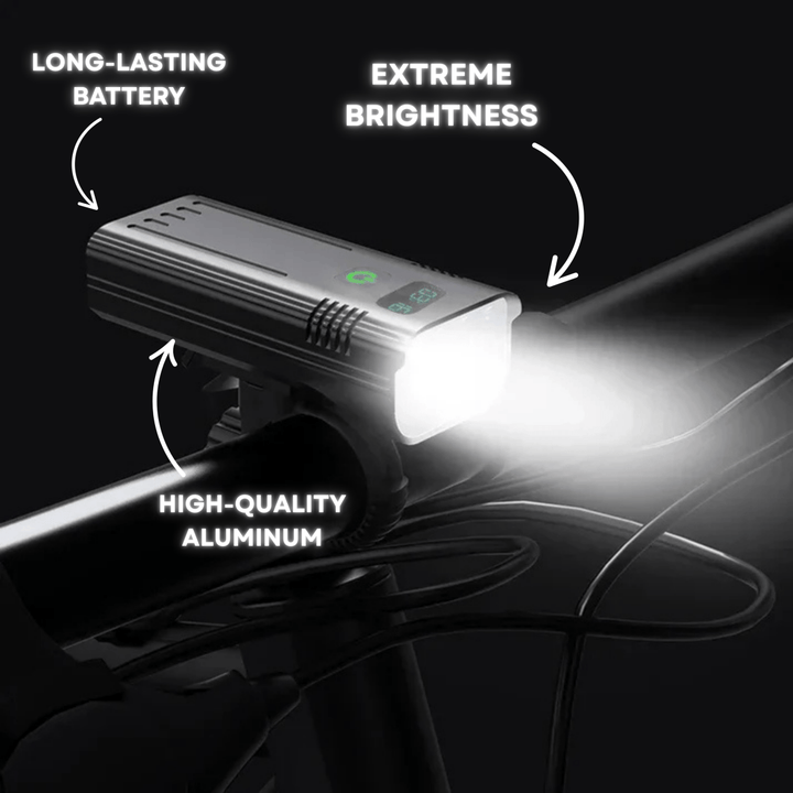ROADGLOW X – 5000 Lumen Fahrradlampe mit 12 LEDs und wiederaufladbarem USB-C-Akku