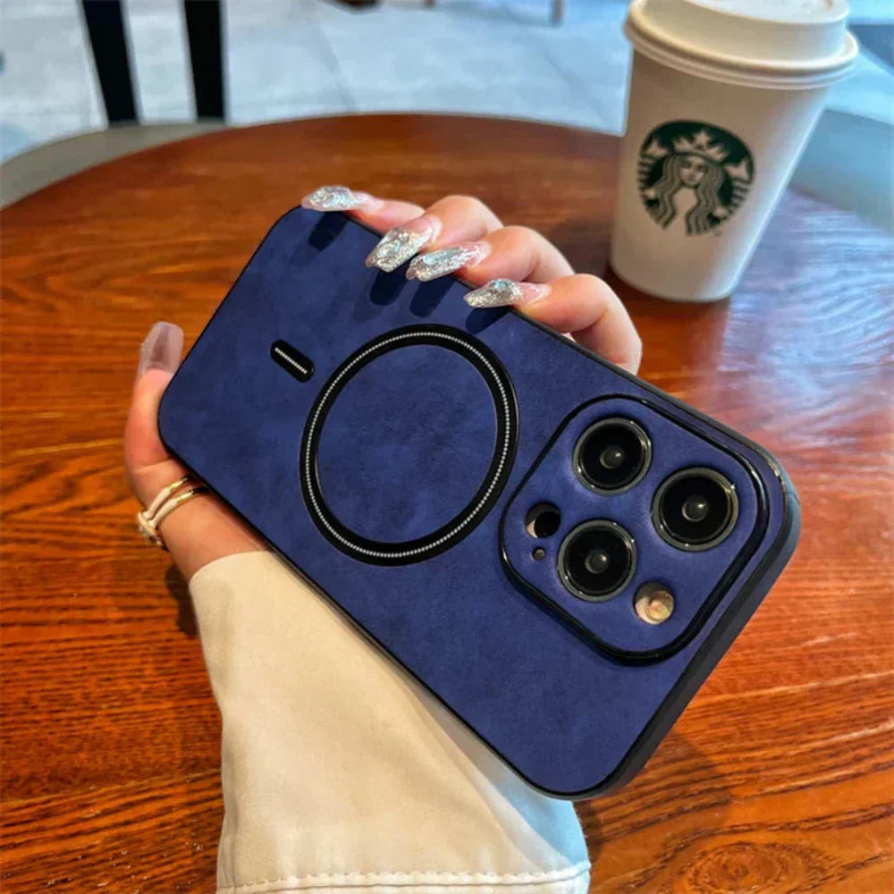 Magnetische Schutzhülle aus Leder fürs Handy