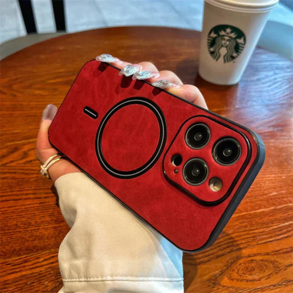 Magnetische Schutzhülle aus Leder fürs Handy