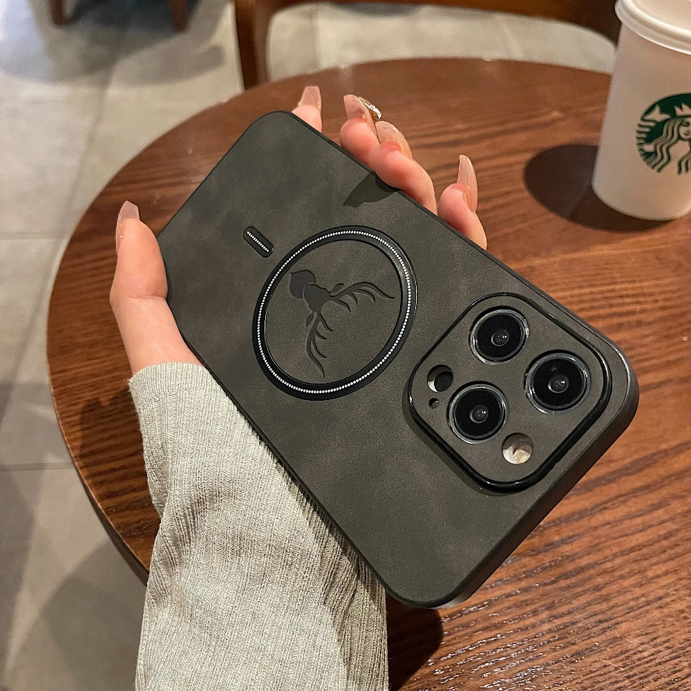 Magnetische Schutzhülle aus Leder fürs Handy
