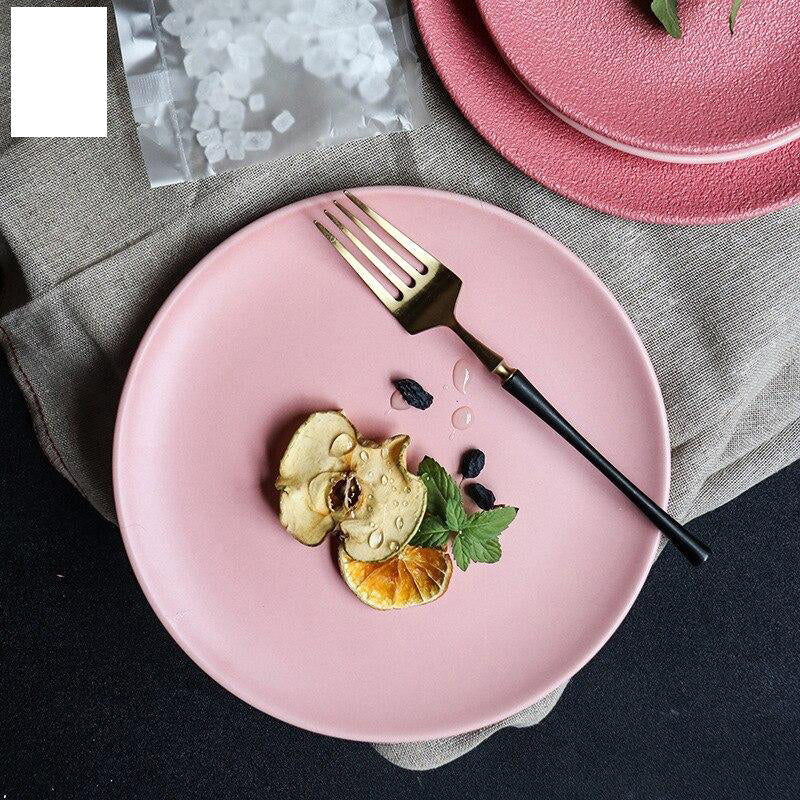 Macaron Steak Teller Pink Keramik Westliche Teller Kreative Dessert Teller | Karnz
