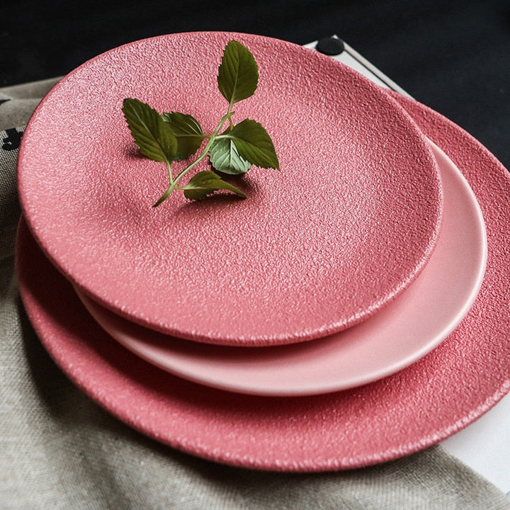 Macaron Steak Teller Pink Keramik Westliche Teller Kreative Dessert Teller | Karnz