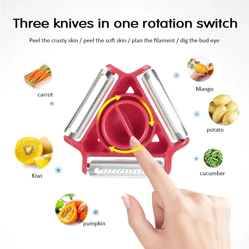 Magic Trio Edelstahl Klingen Schäler Schneider Reibe Julienne Cutter | Karnz
