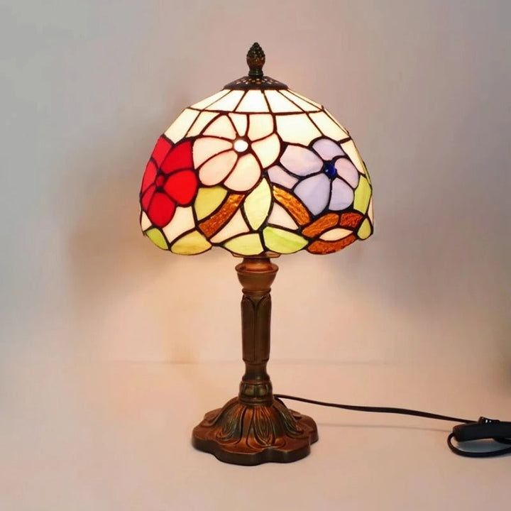 Vintage Tiffany Glas Retro Barock LED Tischlampe E27 Karnz