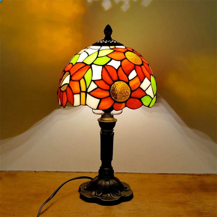 Vintage Tiffany Glas Retro Barock LED Tischlampe E27 Karnz