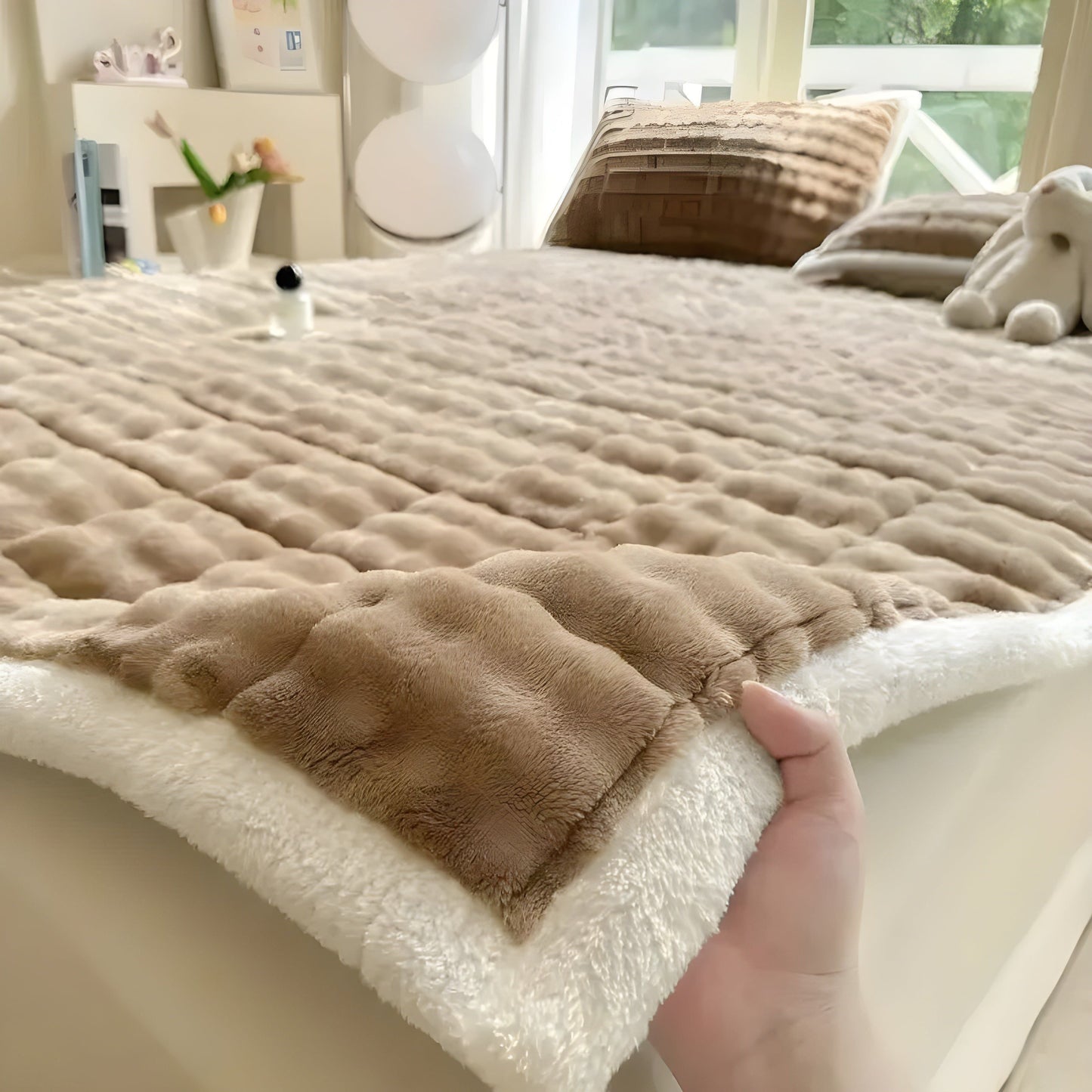VelvetRest Bettwäsche - Wärmerer Winter Milchvelours Anti-Rutsch Matratzenbezug | Karnz