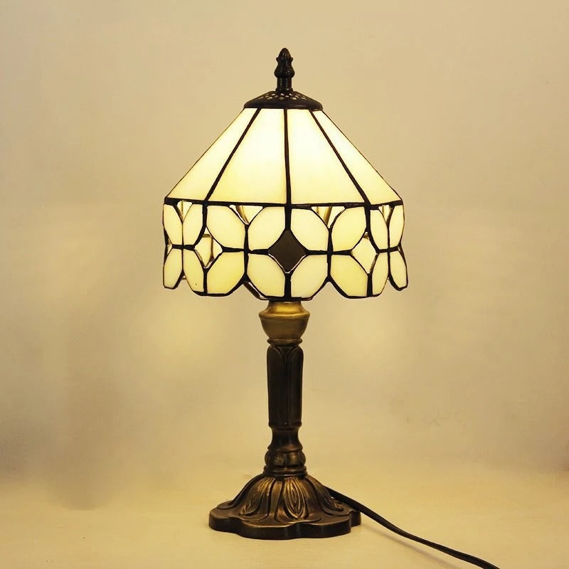 Vintage Tiffany Glas Retro Barock LED Tischlampe E27 Karnz