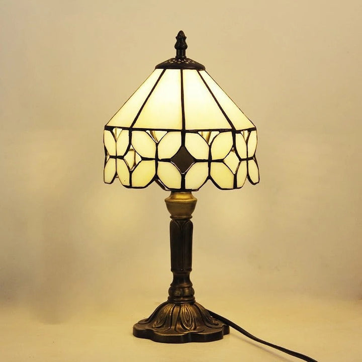 Vintage Tiffany Glas Retro Barock LED Tischlampe E27 Karnz