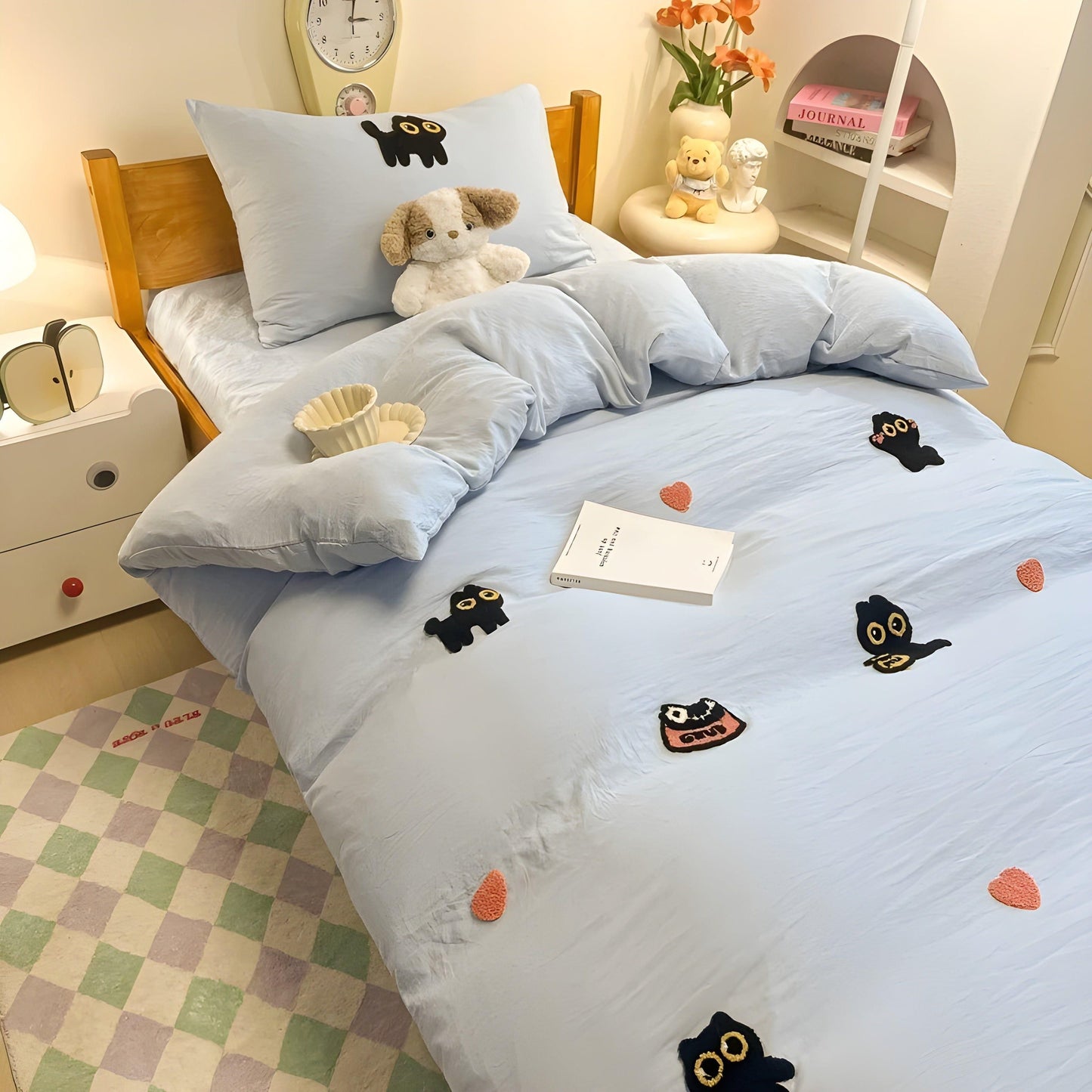 CloudComfort Bettwäsche Set - Bequem und Hautfreundlich Glückskatze Bettwäsche | Karnz