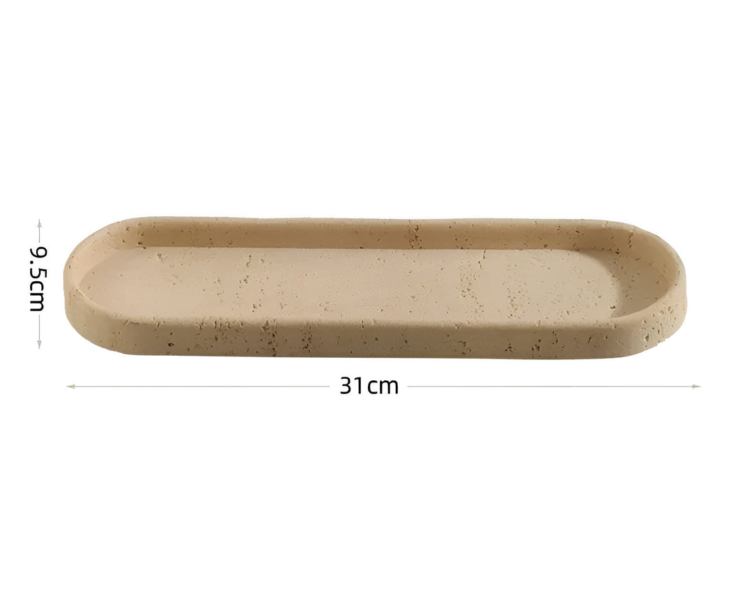 Naturstein Zahnbürstenhalter – mit Seifenspender und Regal | Elegante Badezimmeraccessoires aus Travertin | Karnz