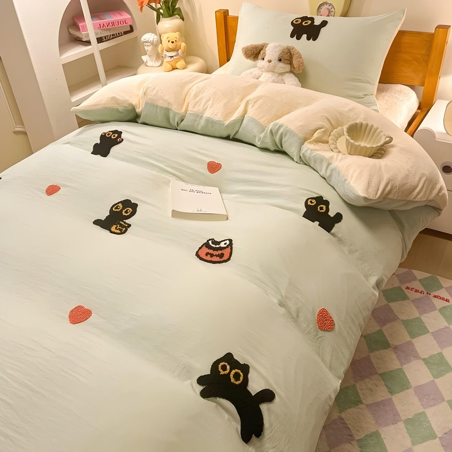 CloudComfort Bettwäsche Set - Bequem und Hautfreundlich Glückskatze Bettwäsche | Karnz