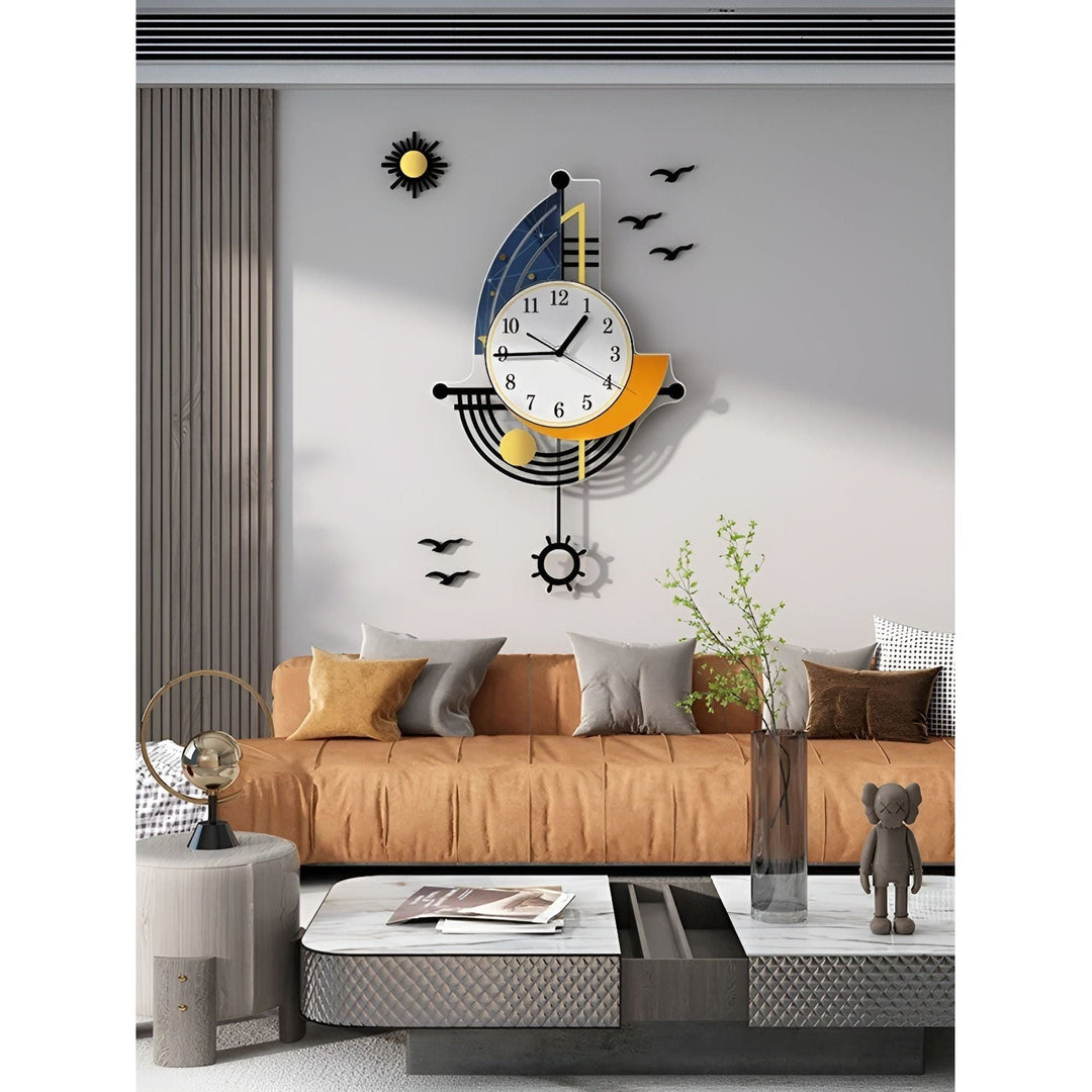 Maritimer Wanduhren mit Segelboot-Design für Küstenflair Karnz
