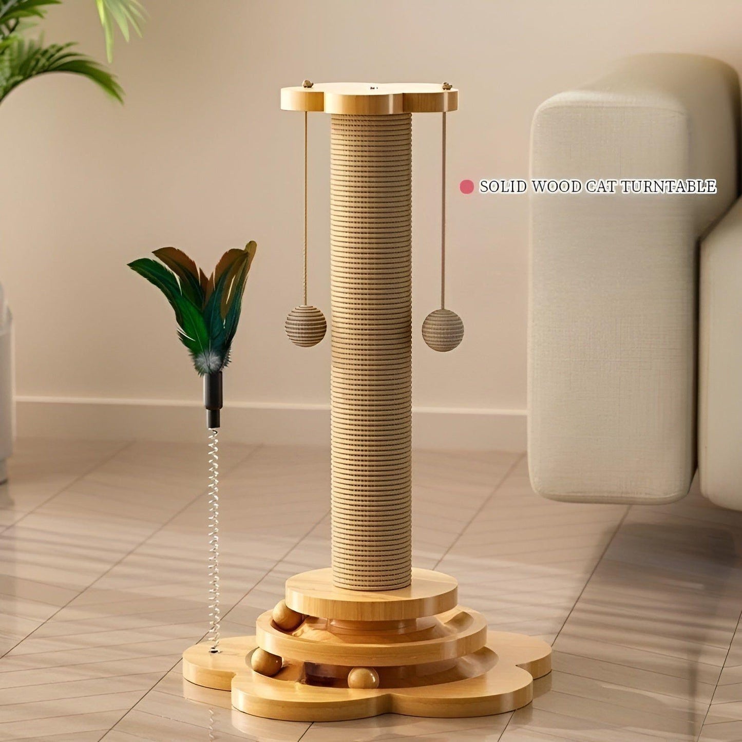 WhiskerWood Spielzeug - Langlebiges Holzspielzeug mit Bällen für Katzen | Karnz