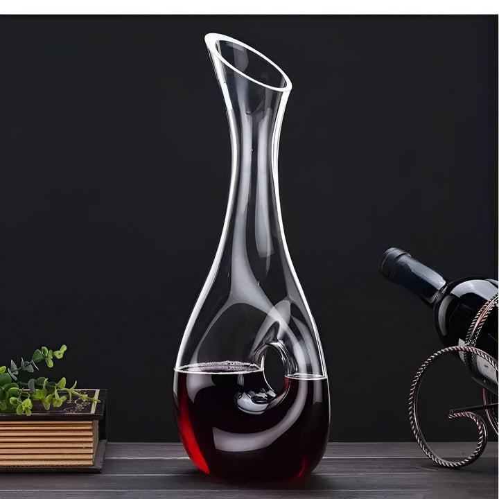 Weinkaraffe aus Kristall in Schneckenform – bleifrei für Wein oder Cognac | Dekorativ für Zuhause und Bar