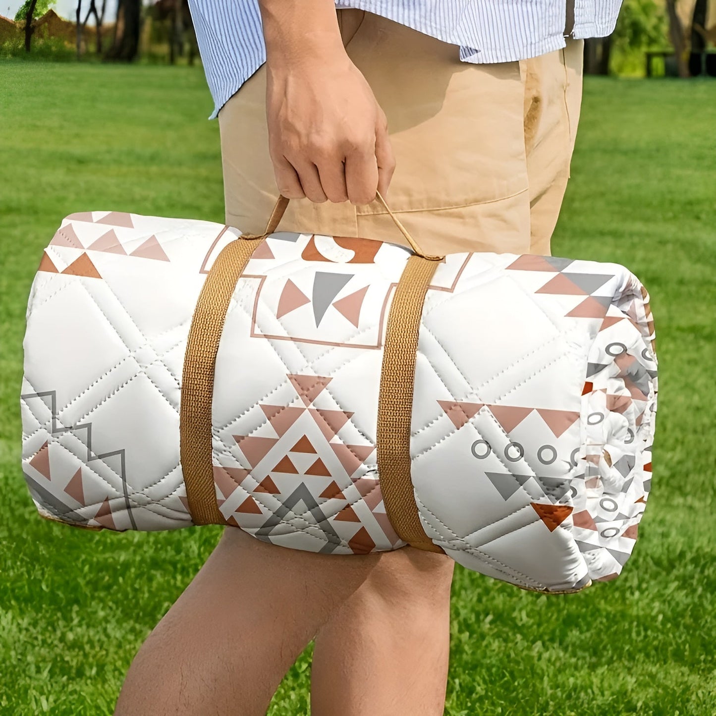 Picknickkorb mit Karomuster – wasserdicht und faltbar | Ideal für Park, Strand und Camping